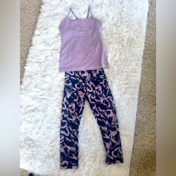 🍋 2 for! Lululemon Wunder Under High Rise Tight Luxtreme Tank Top pop graffiti - Picture 7 of 8